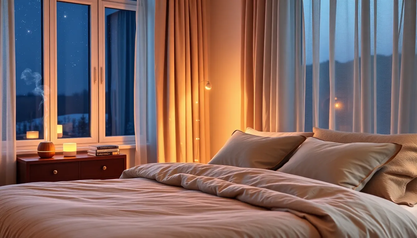 cozy bedroom designed for quiet, restorative sleep.