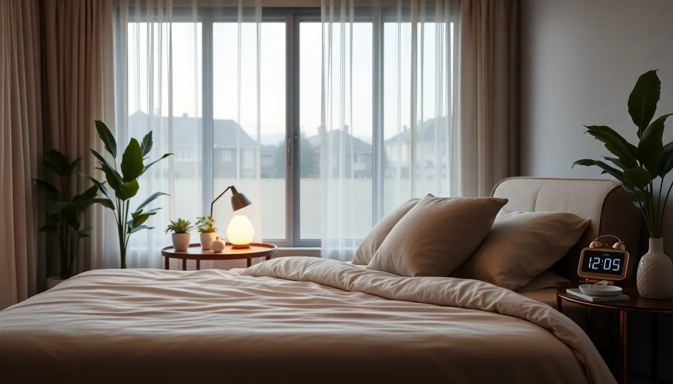 cozy bedroom promoting a restful night's sleep.