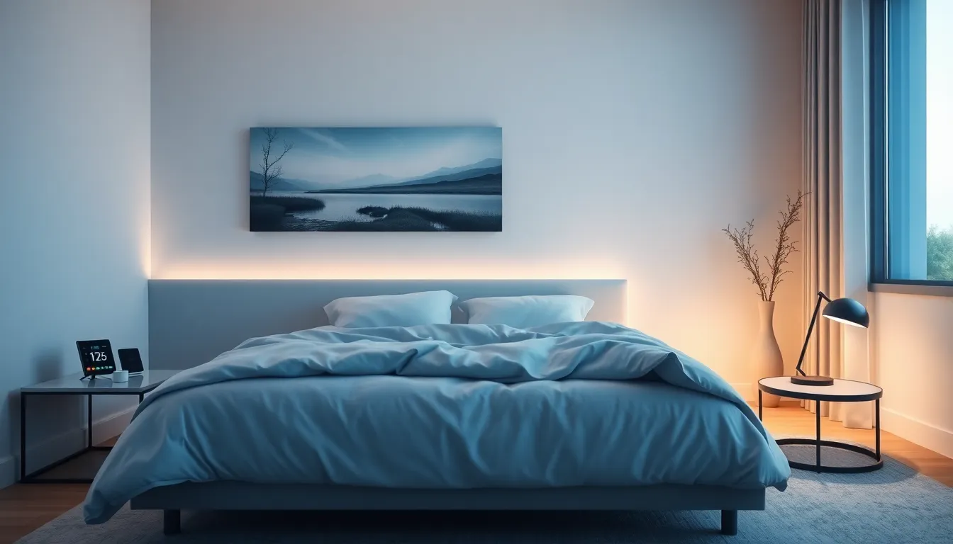 modern bedroom illustrating the importance of quality sleep for recovery.